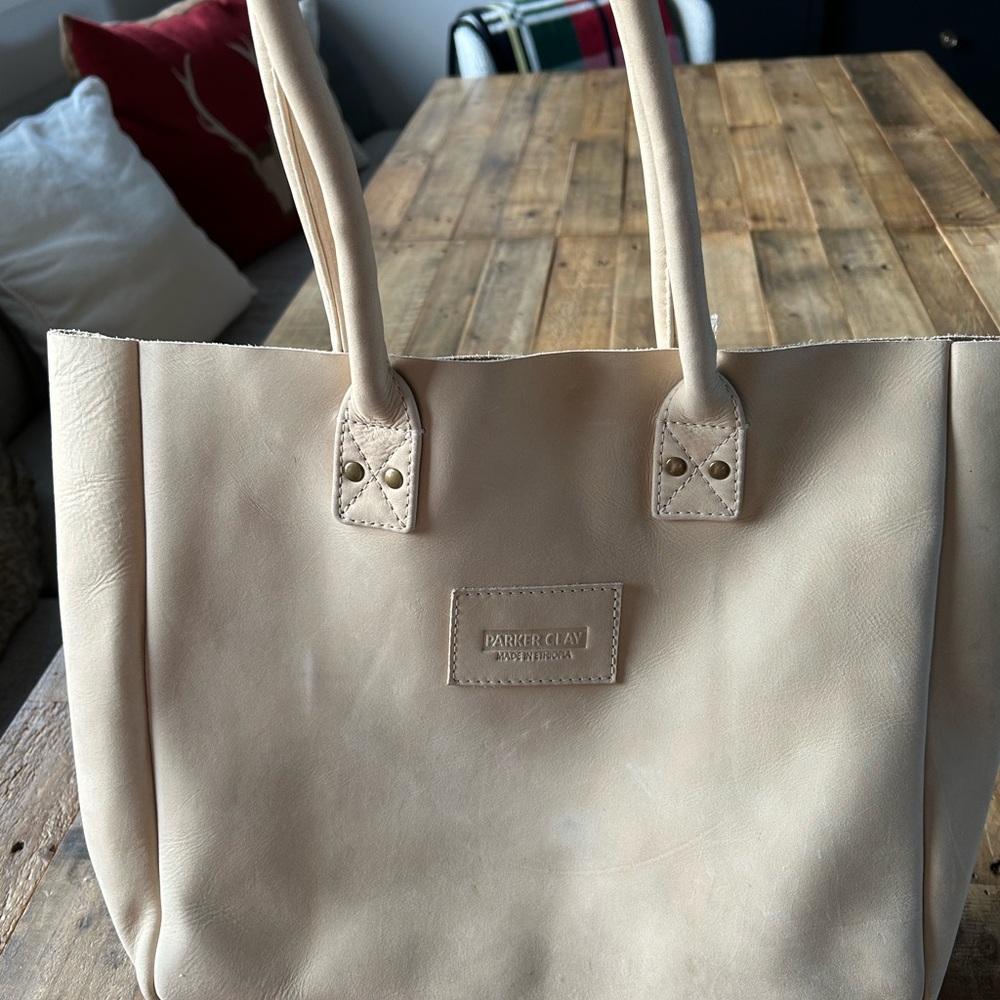Parker Clay Beige Leather Tote